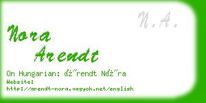 nora arendt business card